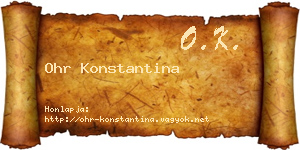 Ohr Konstantina névjegykártya
